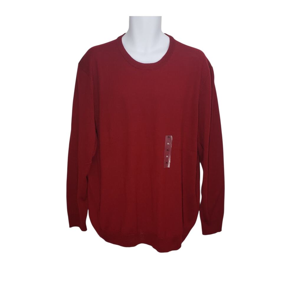 NWT Club Room Men's XL Cherry Burgundy Merino Wool Pullover Sweater - Soft